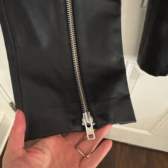 LPA Black Leather front zip Pants - Picture 5 of 8